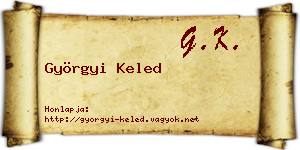Györgyi Keled névjegykártya